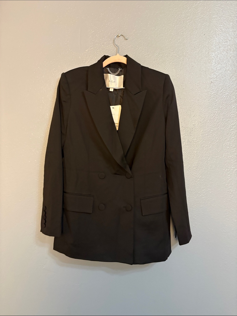 A.L.C Classic Black Double-Breasted Blazer - Picture 2 of 3